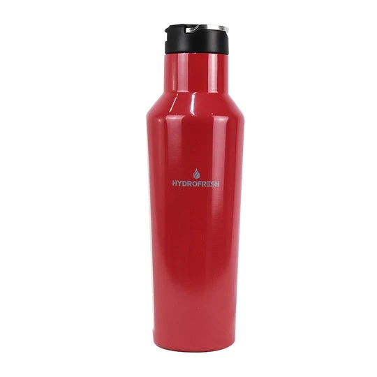 Hydrofresh Stainless Tumbler with Straw Cap Free Straw Cleaner 600mL -Red
