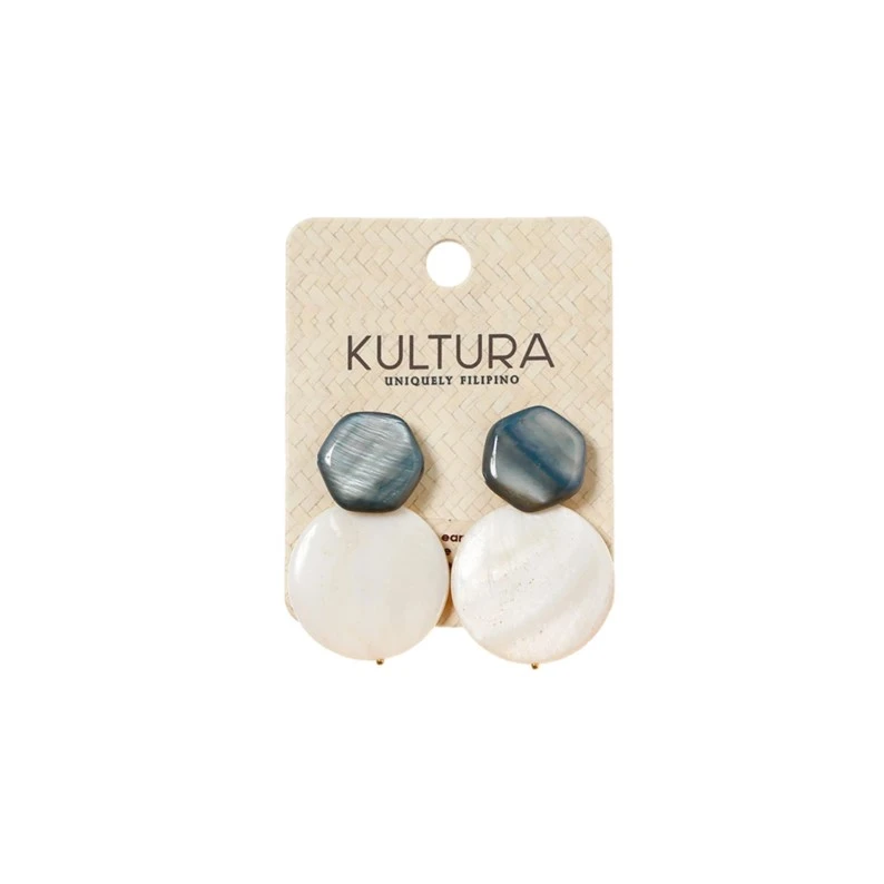 Buy 1 Get 1 on Kultura geometric mother of pearl drop earrings