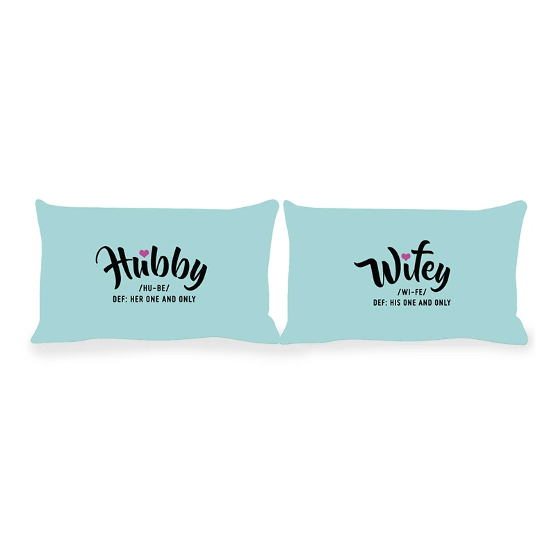HUBBY AND WIFEY COUPLE PILLOWCASE