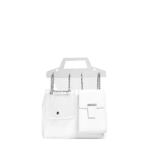 SAVE 50% on Chain Link Triple-Compartment Bag - White