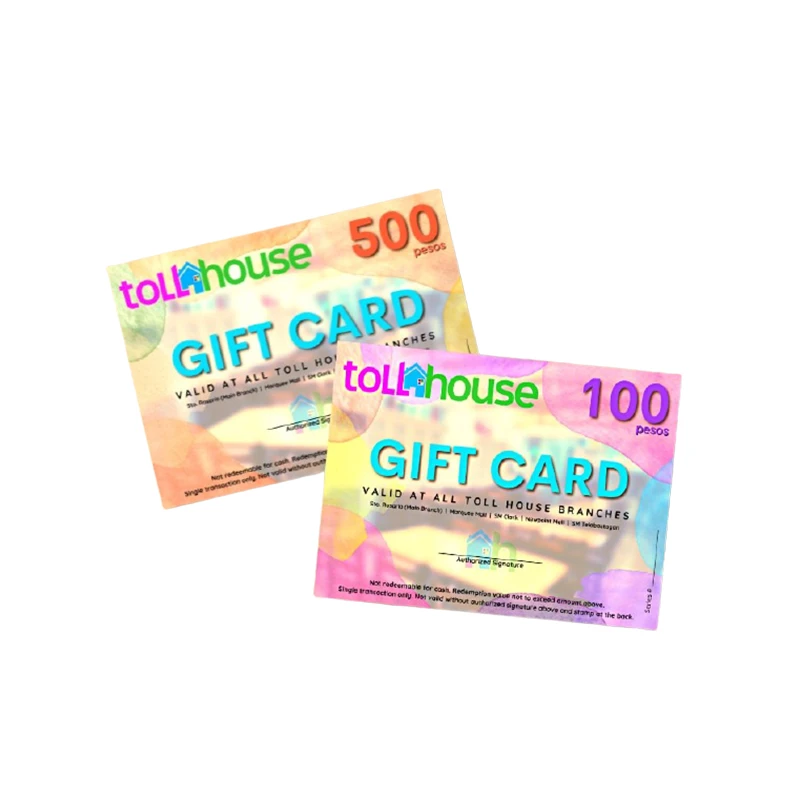 TOLL HOUSE: PURCHASE ANY PRODUCT USING GIFT CARDS