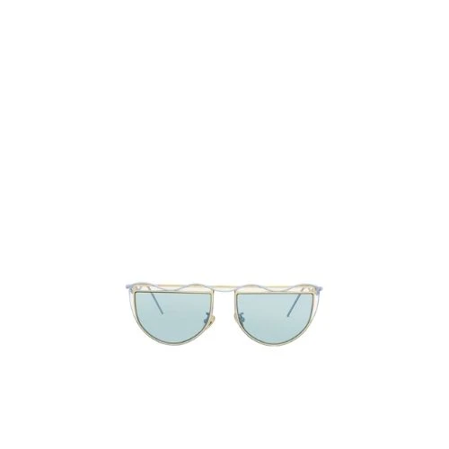 20% OFF on Drop Temple Semi-Circle Sunglasses - Blue