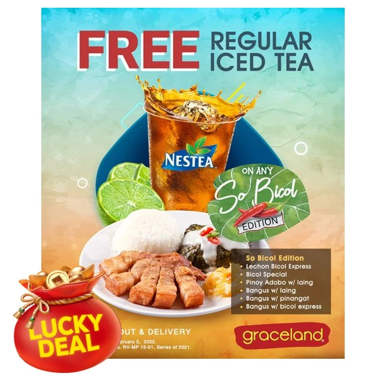 FREE ICED TEA when you Buy any SO Bicol Edition products