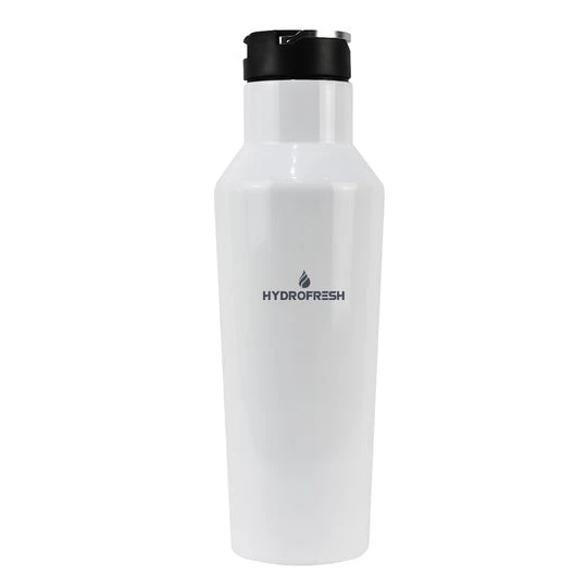 Hydrofresh Stainless Tumbler with Straw Cap Free Straw Cleaner 600mL -White