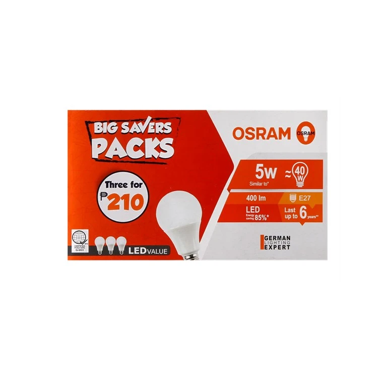 10% off on Osram 3-Pack 5W LED Bulb