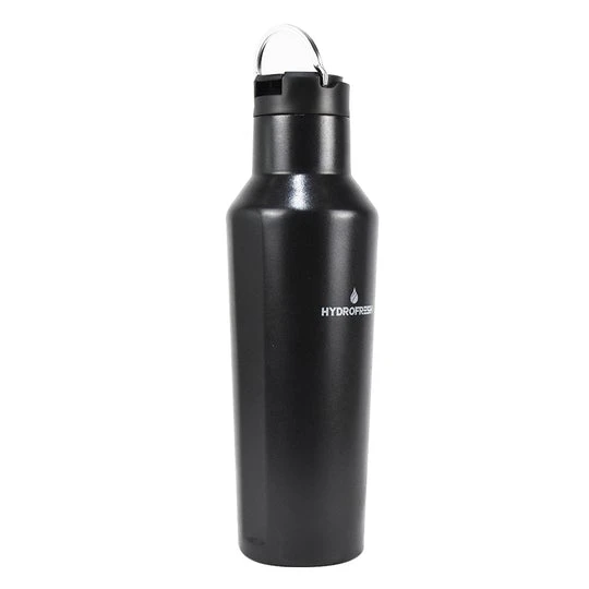 Hydrofresh Stainless Tumbler with Straw Cap Free Straw Cleaner 600mL-Black Matte